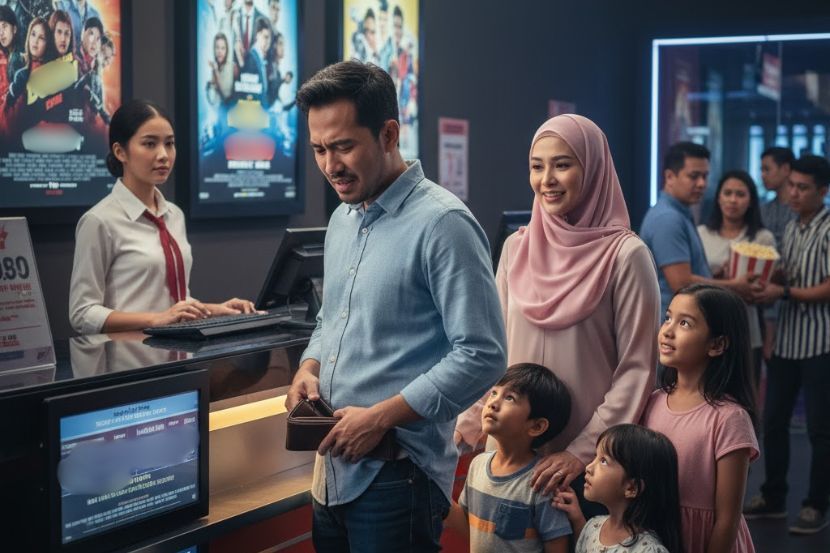 Golongan berkeluarga berkira-kira untuk menonton wayang kerana melibatkan kos yang tinggi. -Gambar hiasan AI