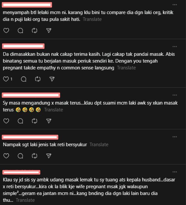 Warga maya turut meluahkan rasa geram terhadap sikap suaminya.