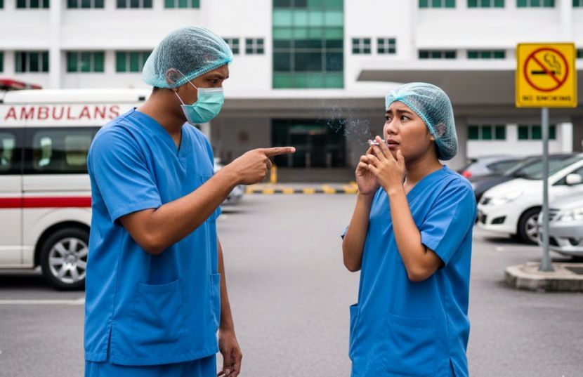 Merokok di premis kerajaan adalah satu kesalahan. -Gambar hiasan AI