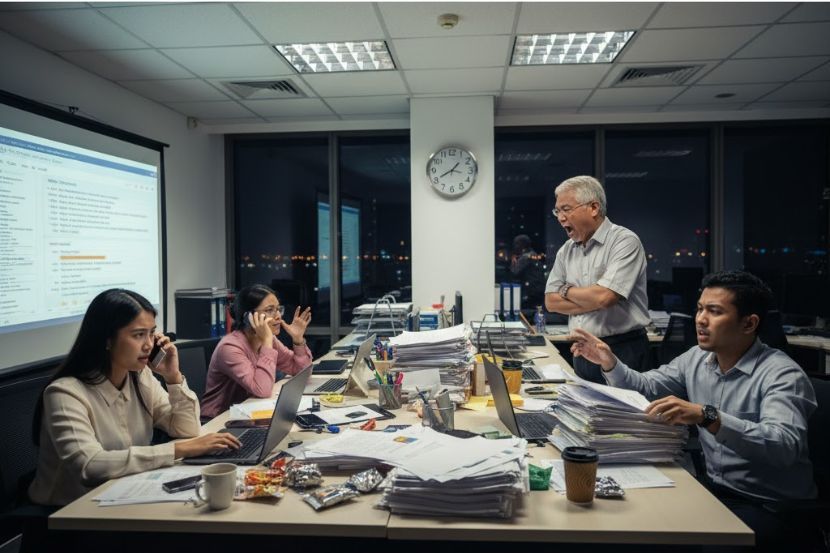 Bekerja tanpa bayaran lebih masa menyalahi undang-undang. -Gambar hiasan AI