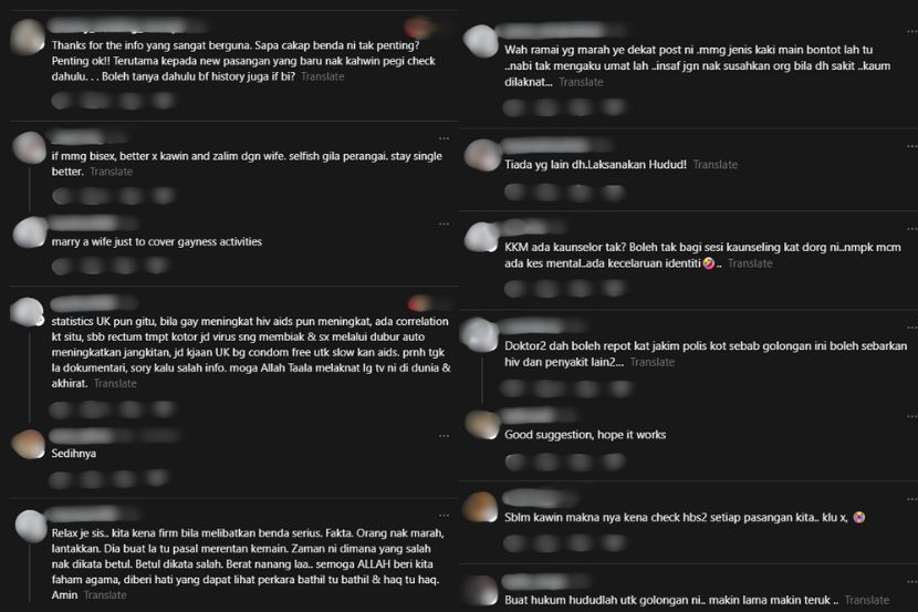 Reaksi netizen berhubung peningkatan kes HIV.