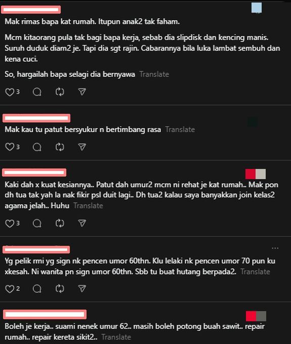 Warga maya turut bersimpati dengan nasib warga emas terbabit.