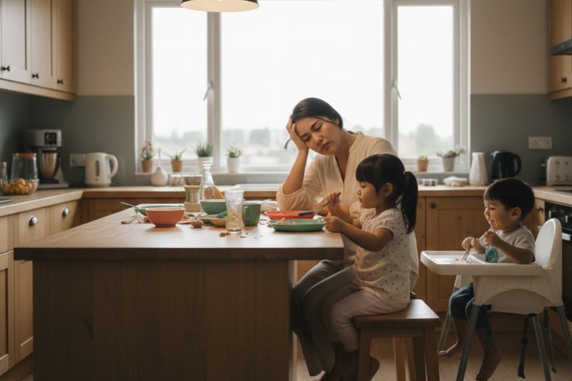 Bukan mudah menjadi ibu tunggal membesarkan anak bersendirian. -Gambar hiasan AI