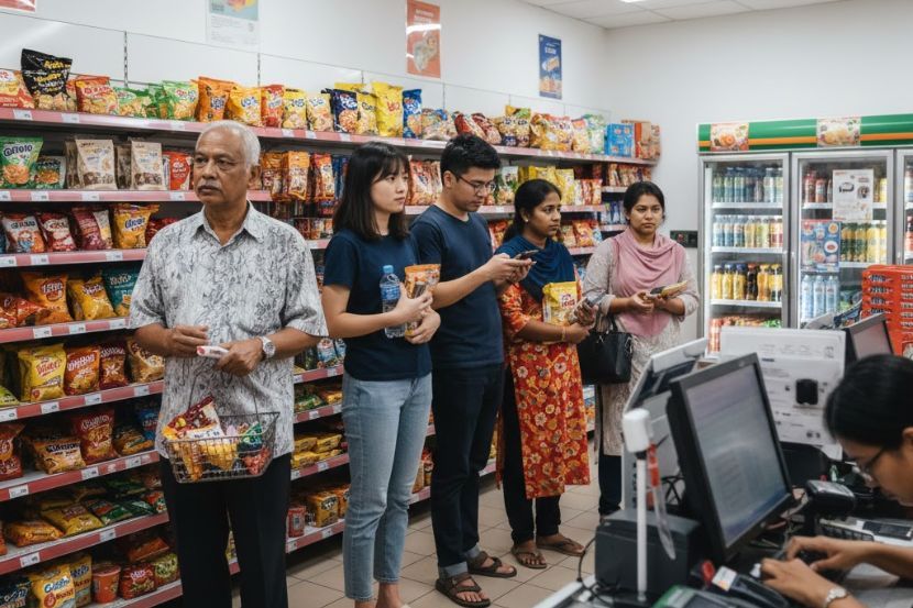 Sebahagian besar daripada pelanggan kini lebih selesa membuat pembayaran tanpa tunai. -Gambar hiasan AI