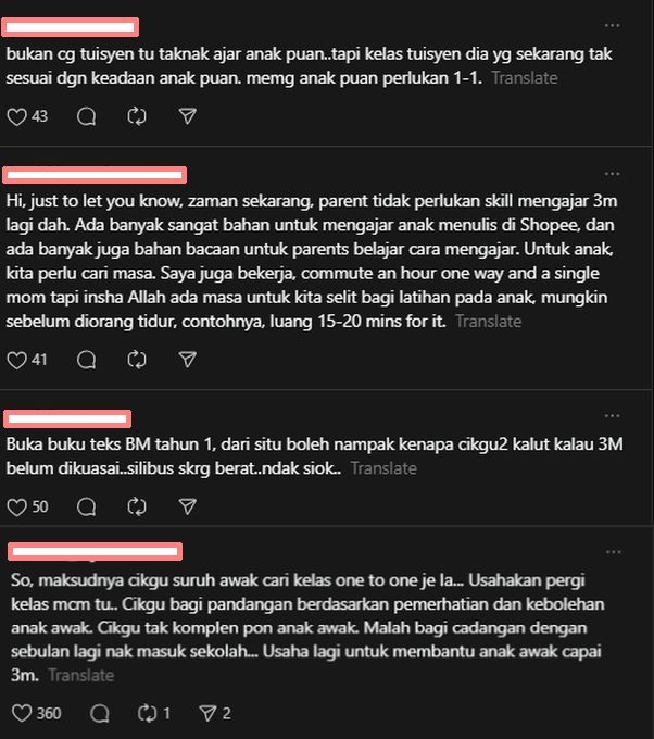 Segelintir warga maya bersetuju dengan cadangan yang diberikan guru tuisyen terbabit.