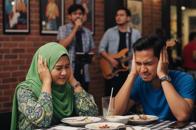 Bukan semua orang suka pemuzik bernyanyi di dalam kedai makan. -Gambar hiasan AI 