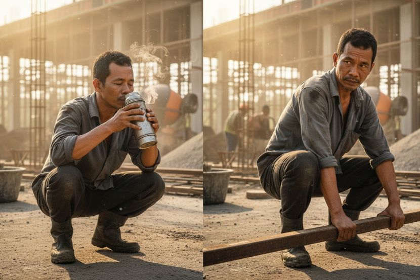 Seorang bapa bekerja keras demi kebahagian anak isterinya. -Gambar hiasan AI