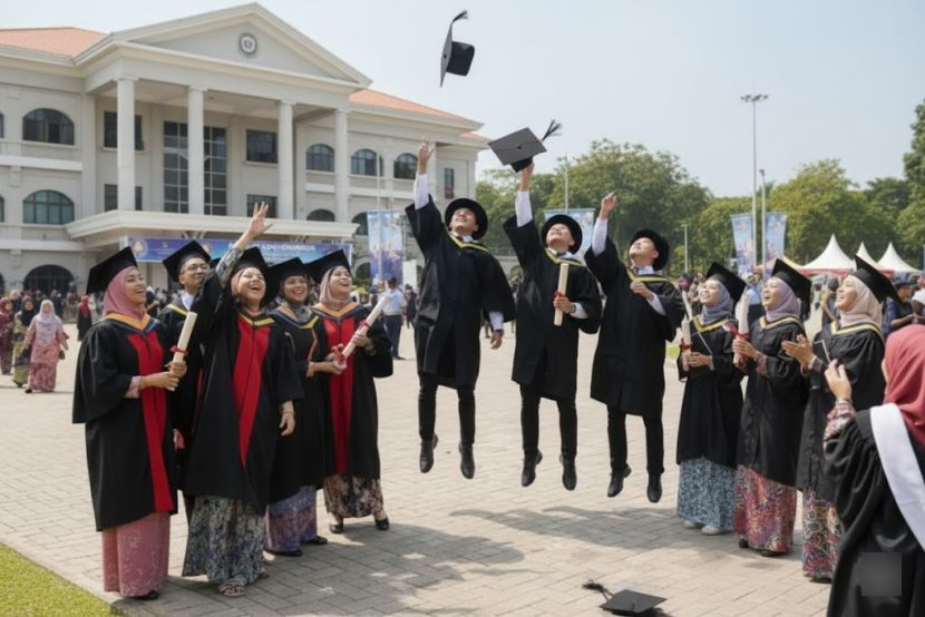 Majlis konvokesyen diraikan sebagai menghargai perjalanan akademik seseorang. -Gambar hiasan AI