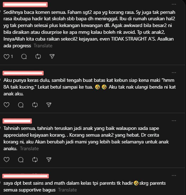 Netizen turut berkongsi pengalaman mereka.