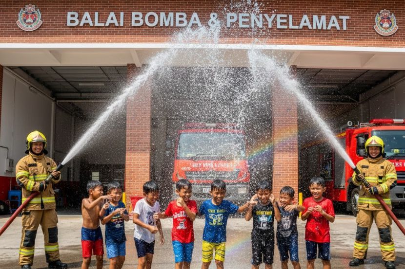 Aktiviti menyiram dan berendam dalam air cukup popular dalam kalangan kanak-kanak yang akan berkhatan. -Gambar hiasan AI