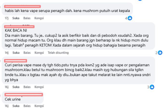 Kebanyakan warga maya beranggapan suaminya terlibat dadah.