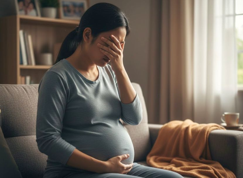 Wanita hamil mudah mengalami tekanan emosi. -Gambar hiasan AI