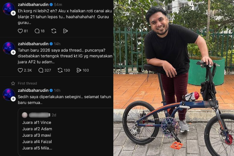 Perkongsian Zahid di Threads miliknya.