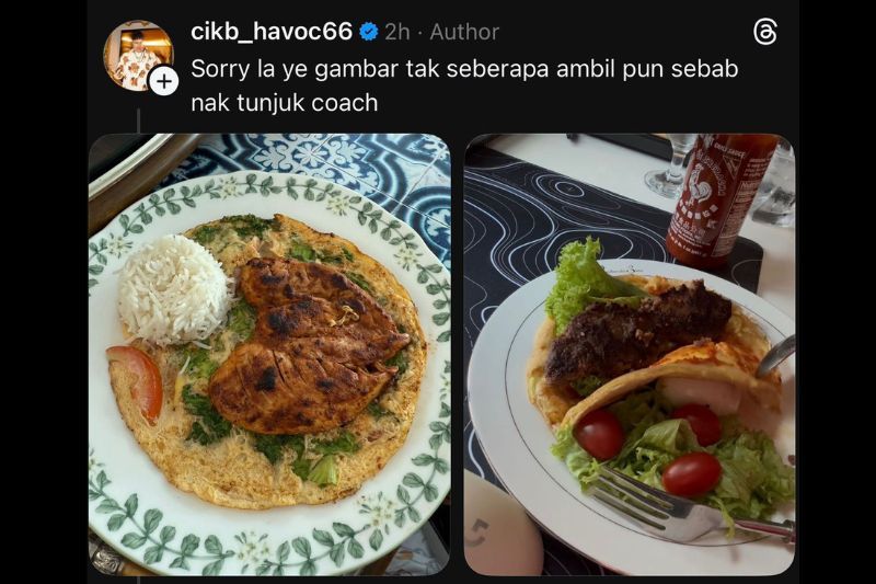 Cik B berkongsi antara menu sihat yang diambil.