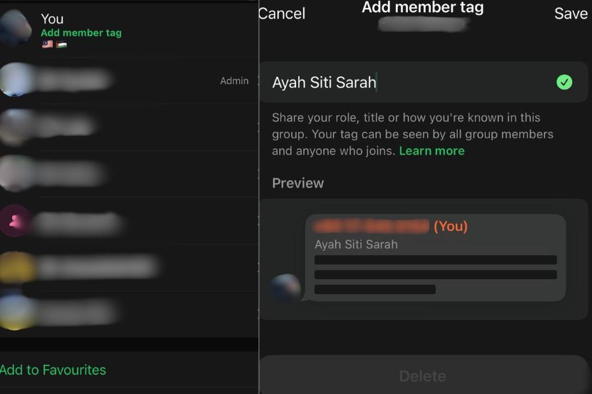 Melalui member tag anda boleh meletakkan nama anak untuk membantu guru mengenali nombor telefon ibu bapa murid.