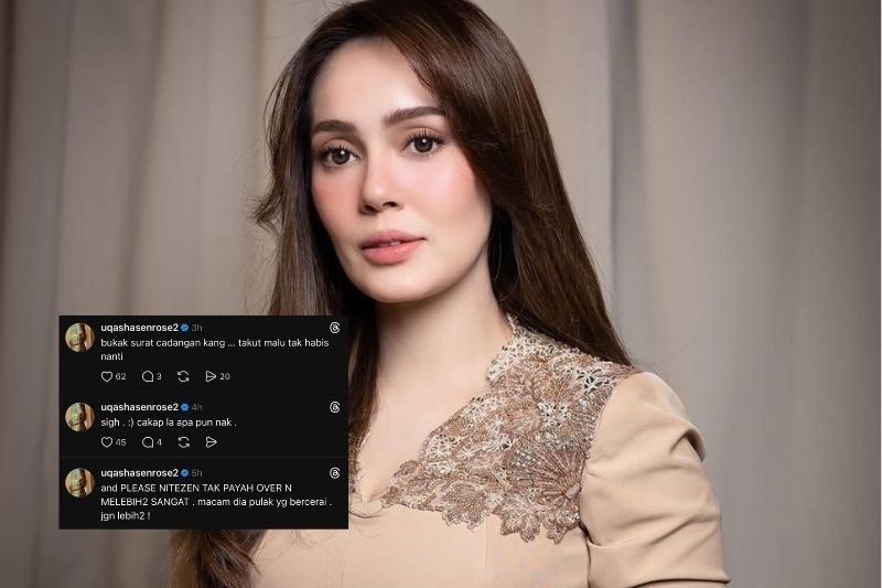 Perkongsian Uqasha yang dimuat naik di Threads miliknya.