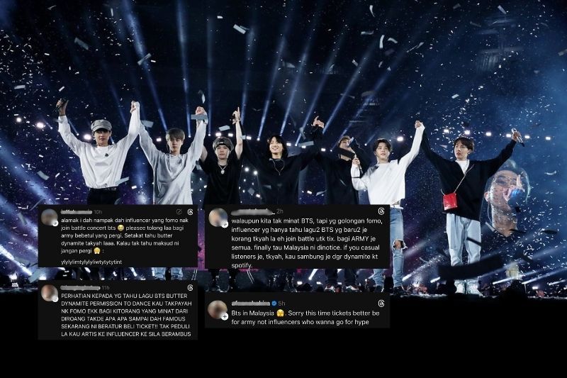 Antara luahan peminat BTS di Threads.