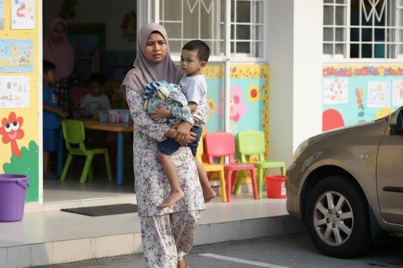 Kanak-kanak mudah jatuh sakit bila masuk ke taska. -Gambar hiasan AI