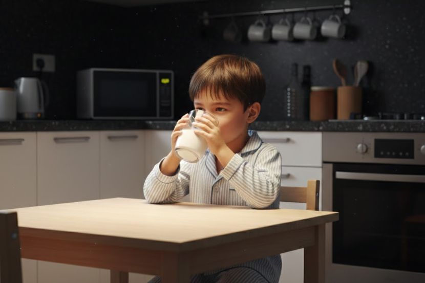 Jangan benarkan anak minum sebelum mereka tidur untuk elak masalah kencing tilam. -Gambar hiasan AI