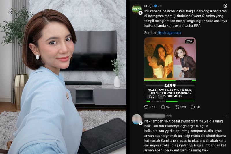 Seorang pengguna Threads memuji kebaikan yang pernah dilakukan oleh Sweet (kiri). 