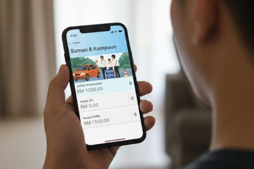 Semakan saman dan kompaun juga boleh dibuat menerusi aplikasi MyGOV.