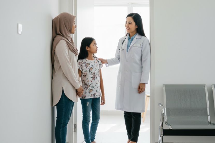 Segera dapatkan nasihat doktor jika anak anda datang haid pada usia yang terlalu muda. -Gambar hiasan AI