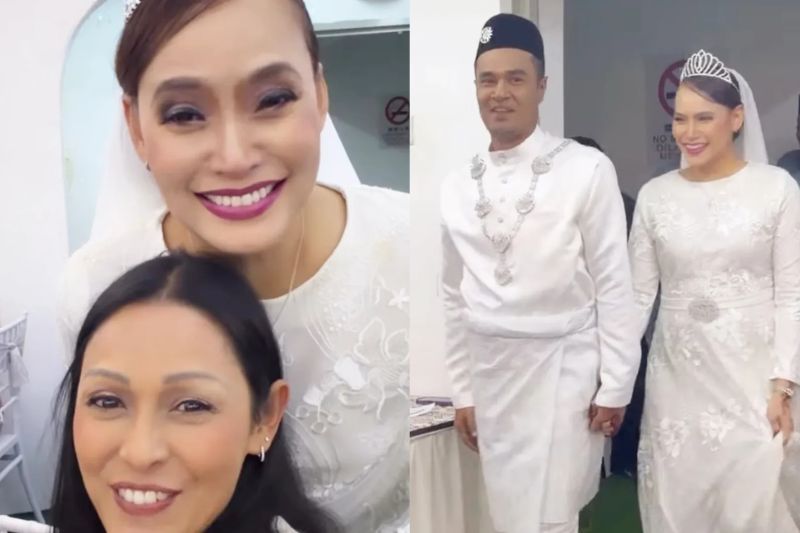 Pelakon Azah Aziz (kiri) mendedahkan tentang perkahwinan Hana dengan Rudie.