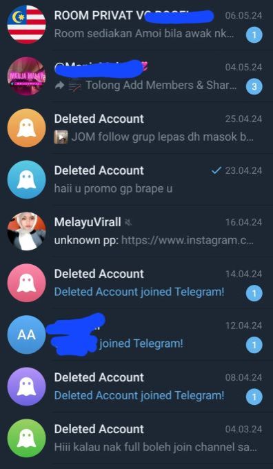 Maklumat pemilik terdahulu masih terdapat dalam aplikasi Teglegram yang baru didaftarkan.