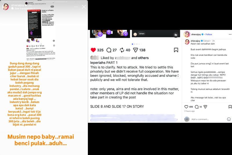 Perkongsian Shiera di Instagram miliknya.