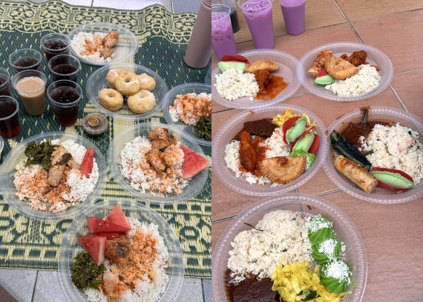 Antara juadah yang disediakan semasa majlis iftar di masjid. -Foto Thread Nurfarhana