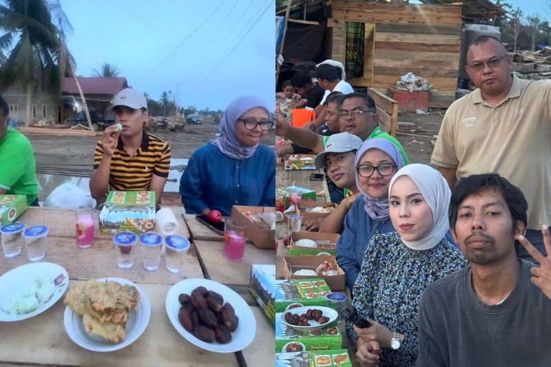 Hasif (kiri) berpeluang berbuka puasa bersama masyarakat di Aceh.