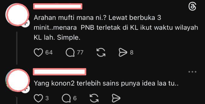 Antara komen warga maya pada hantarannya.