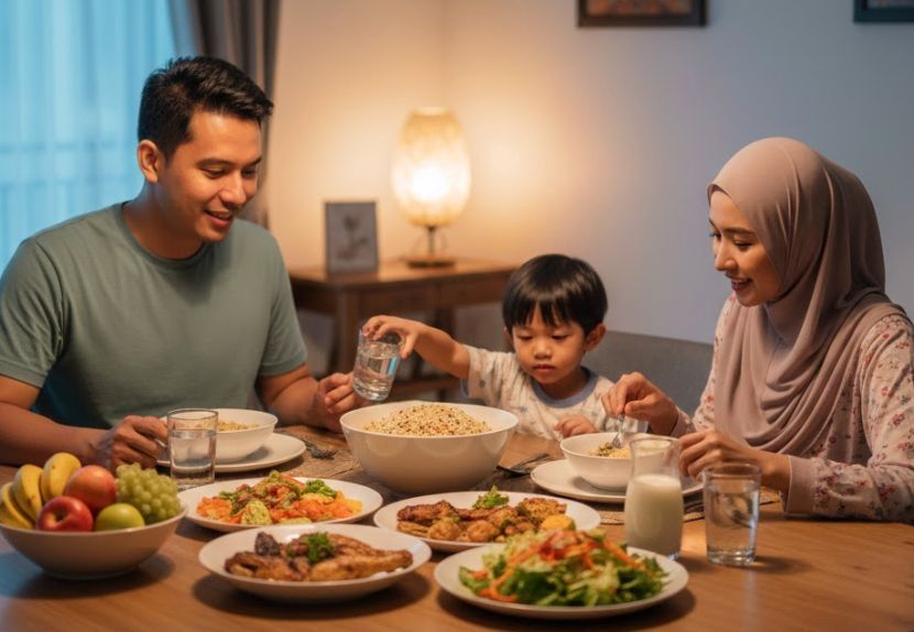 Pengambilan zat makanan yang betul dapat membantu memastikan kecergasan tubuh. -Gambar hiasan AI