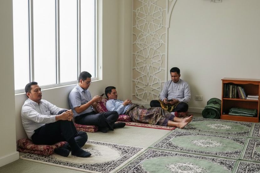Kebiasaannya surau tempat pekerja berehat di bulan puasa. -Gambar hiasan AI