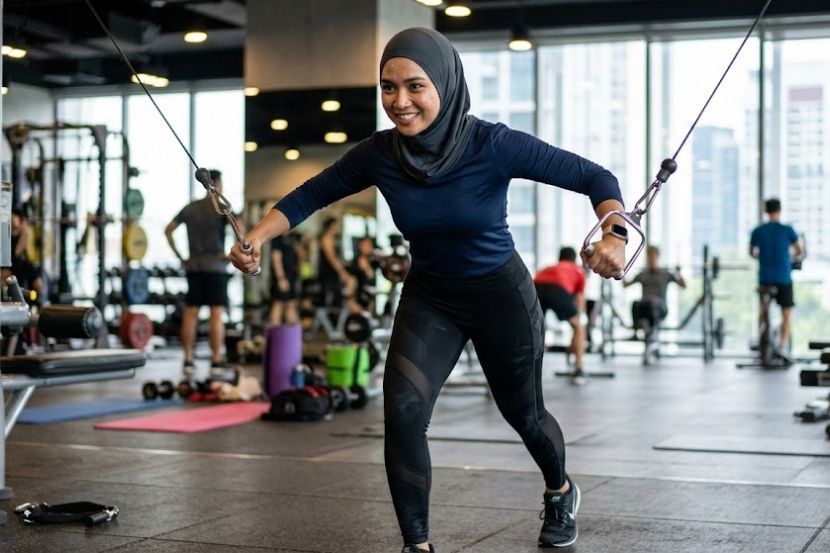 Bersenam dapat menurunkan berat badan. -Gambar hiasan AI