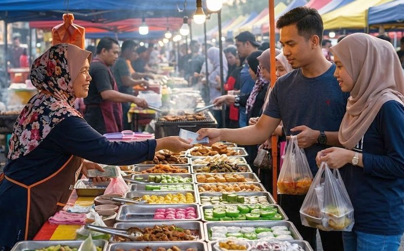 Bazar Ramadan menjadi lokasi tumpuan sepanjang bulan berpuasa. -Gambar hiasan AI