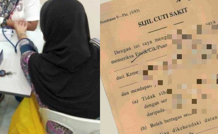 Sijil cuti sakit diberikan kepada pesakit. -Gambar hiasan