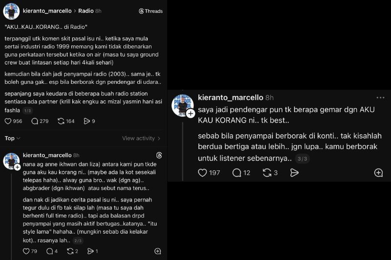 Perkongsian Kieran yang dimuat naik di Threads miliknya.