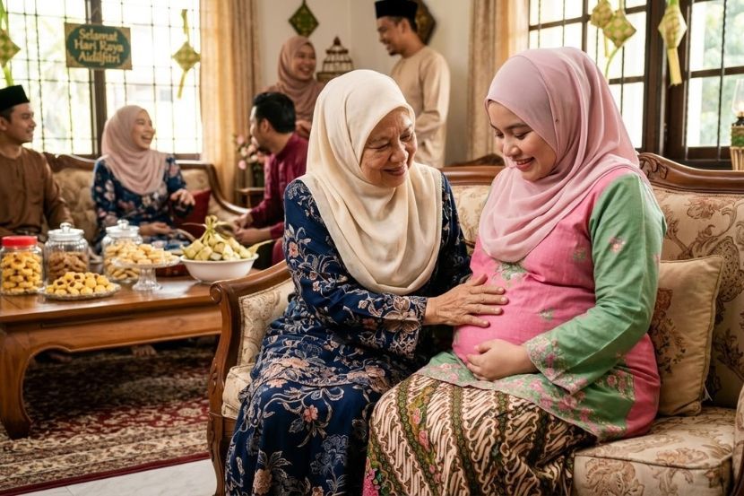 Berbualah topik yang menyenangkan hati semua ketika beraya. -Gambar hiasan AI