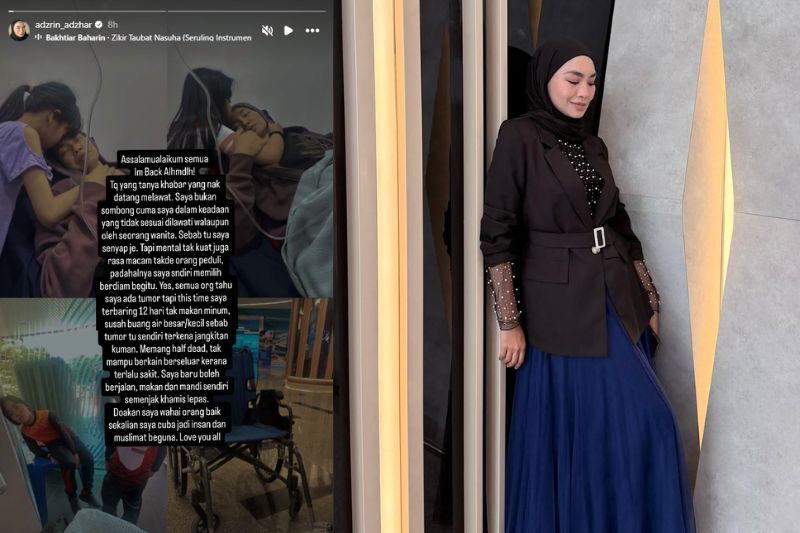 Perkongsian Adzrin di Instastory miliknya.