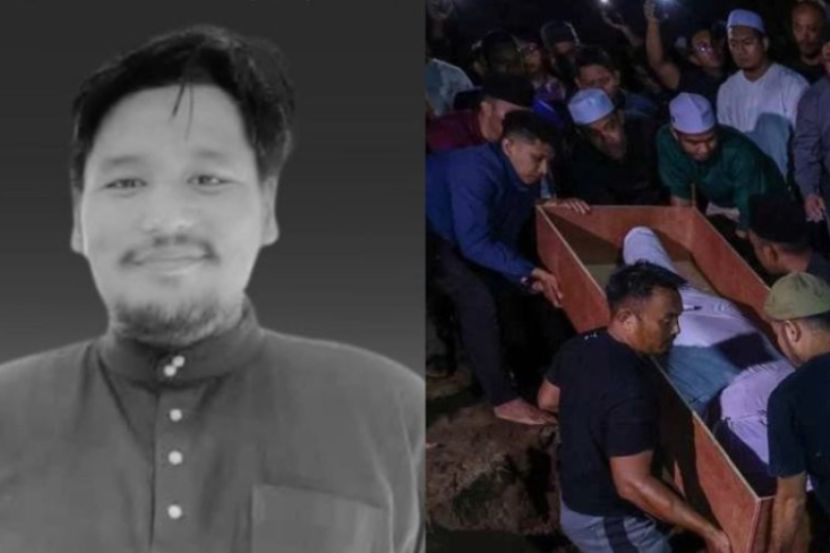 Jenazah Allahyarham dikebumikan di Tanah Perkuburan Masjid Jamek Nurussaadah Lahar Tabut di Pulau Pinang. -Foto Bernama