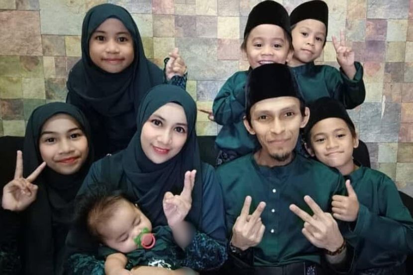 Kenangan Aidilfitri terakhir arwah Maya bersama Syahzuddin dan enam mereka pada 2025.