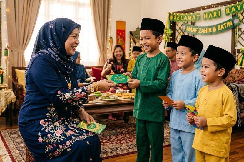 Kanak-kanak golongan paling gembira menerima duit raya. -Gambar hiasan AI