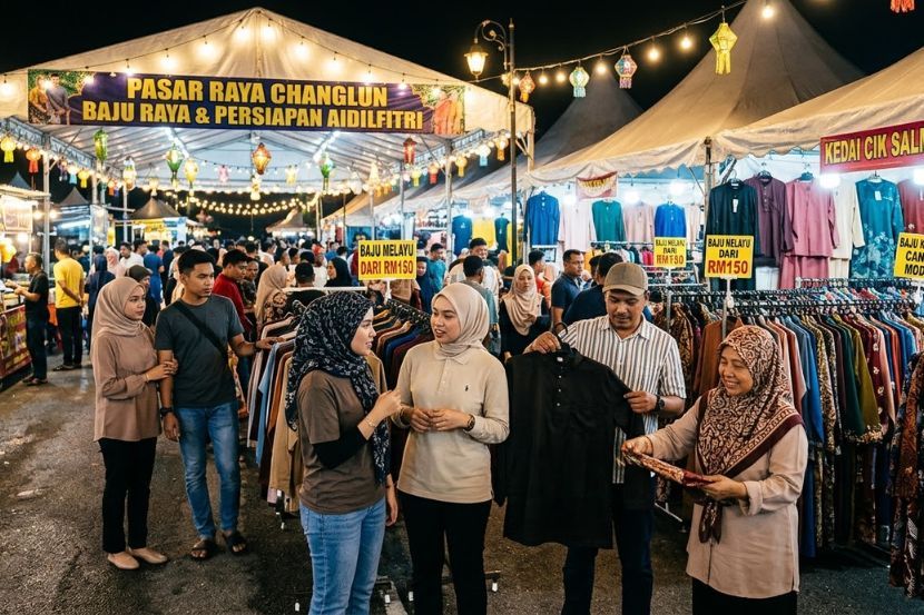 Membeli baju di bazar atau butik lebih menyakinkan berbanding secara dalam talian atau ditempah. -Gambar hiasan AI