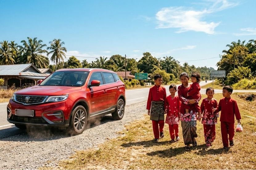 Ada kanak-kanak sanggup berjalan kaki di tengah panas untuk berhari raya. -Gambar hiasan AI