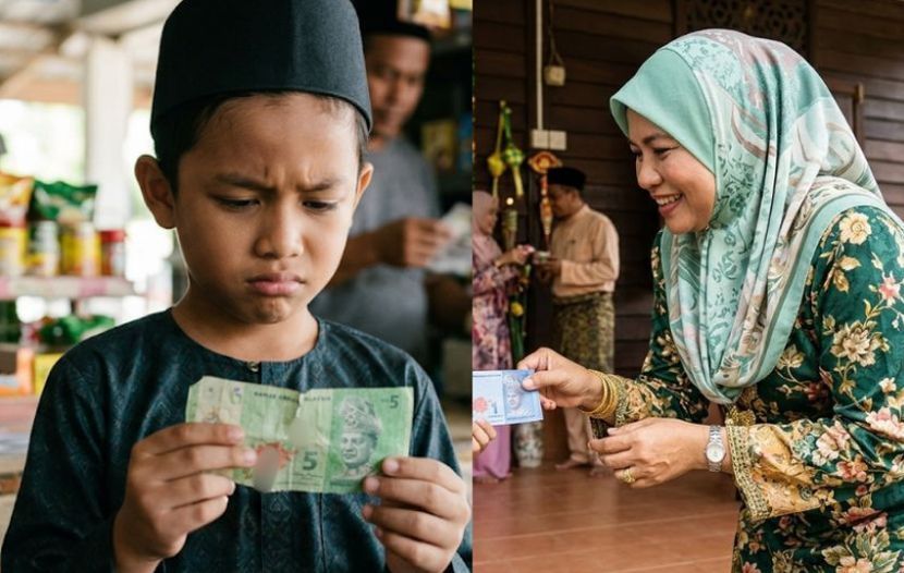 Anak-anak perlu beradab ketika menerima duit raya. -Gambar hiasan AI