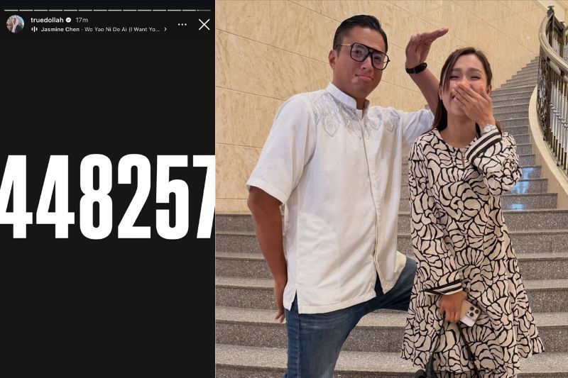 Netizen membuat spekulasi Space Dollah memberi petunjuk mengenai tarikh pernikahan Bella (kanan) dan adiknya.