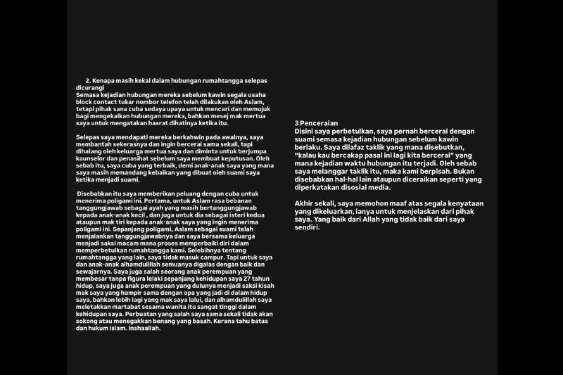 Perkongsian Umisya di Threads miliknya.