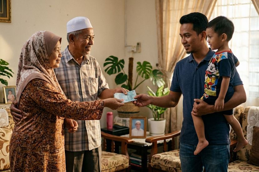Ada segelintir anak masih menerima duit daripada ibu bapa walaupun sudah berkeluarga. -Gambar hiasan AI