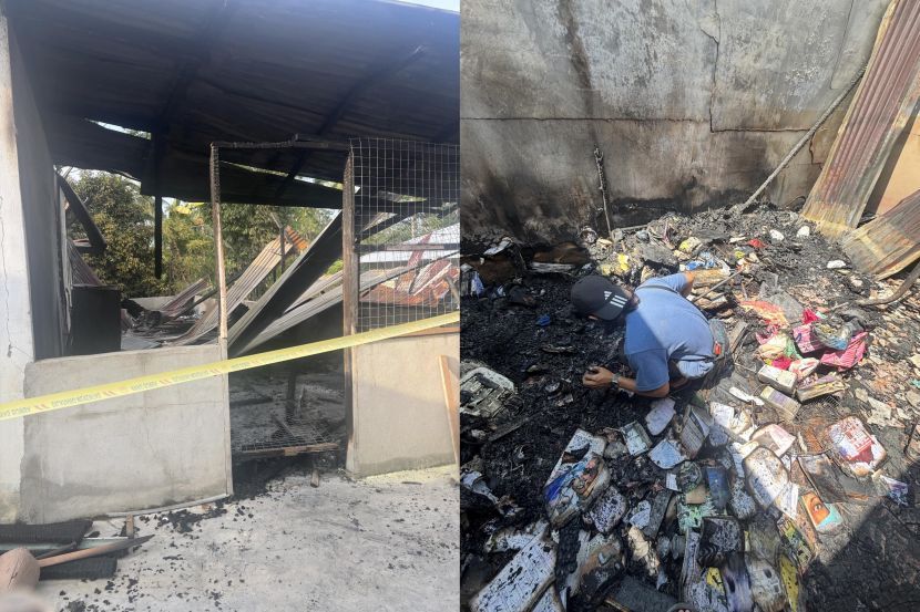 Keadaan rumah selepas kebakaran.
